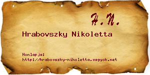 Hrabovszky Nikoletta névjegykártya