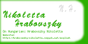 nikoletta hrabovszky business card